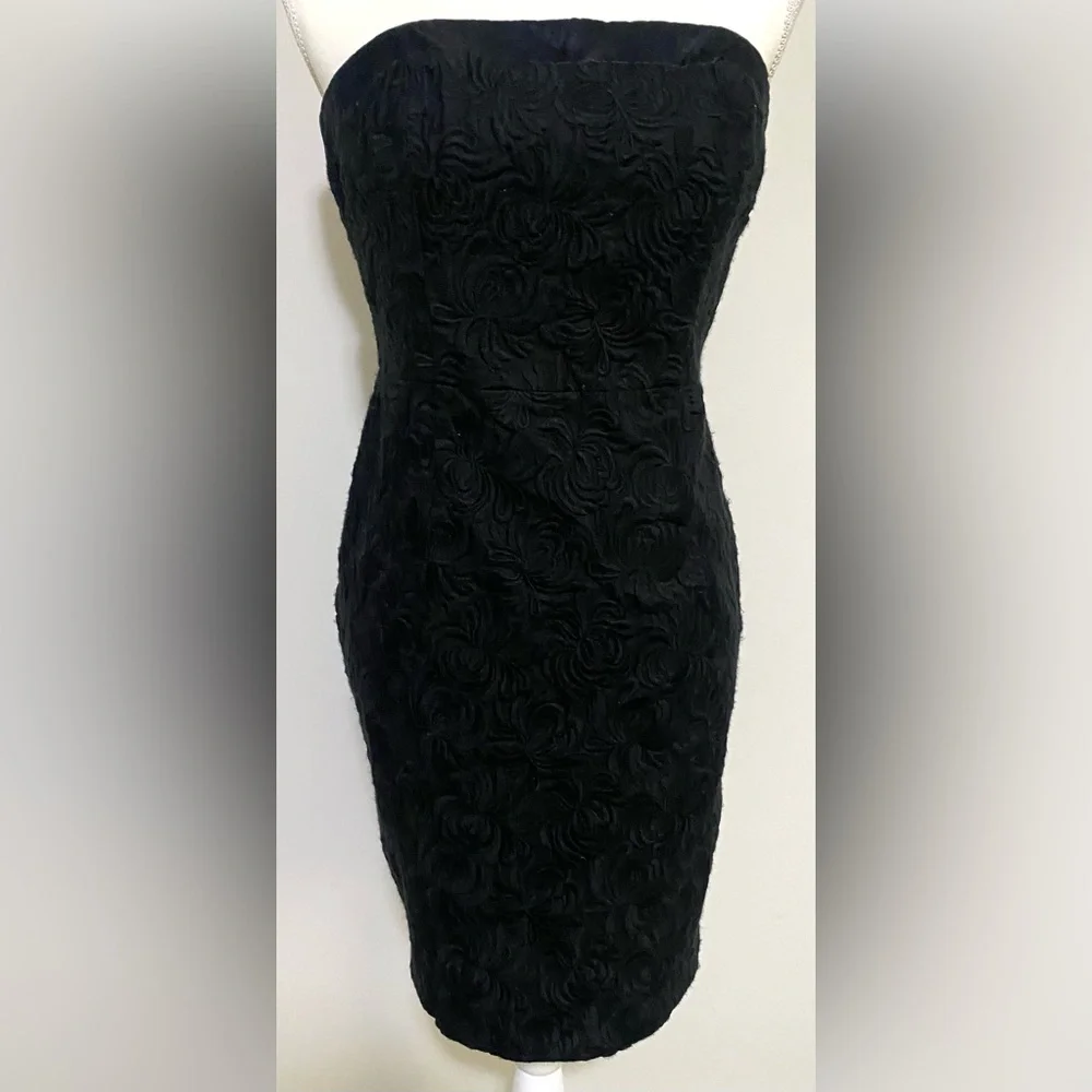 Lilly Pulitzer Womens 2 Solid Black Bowen Floral Strapless  Dress Preppy Classic - Picture 16 of 16